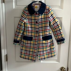 Mini Boden plaid kids coat size 6/7